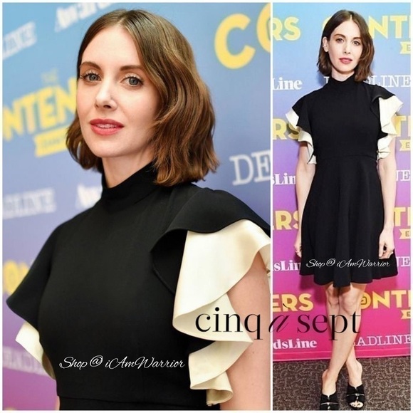 Cinq a Sept NWT ruffle sleeve tie neck mini dress *Shop@iAmWarrior - Picture 4 of 15